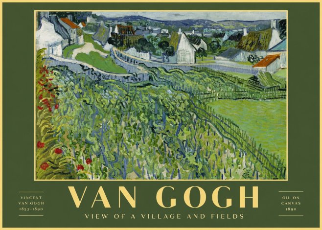 Van Gogh View of a Village and Fields No2 - Poster