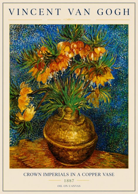 Van Gogh Crown Imperials in a Copper Vase No6 - Poster