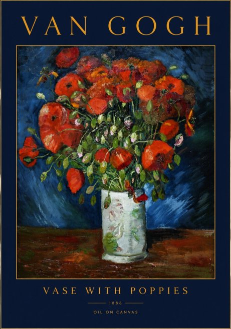 Van Gogh Vase with Poppies No2 - Poster