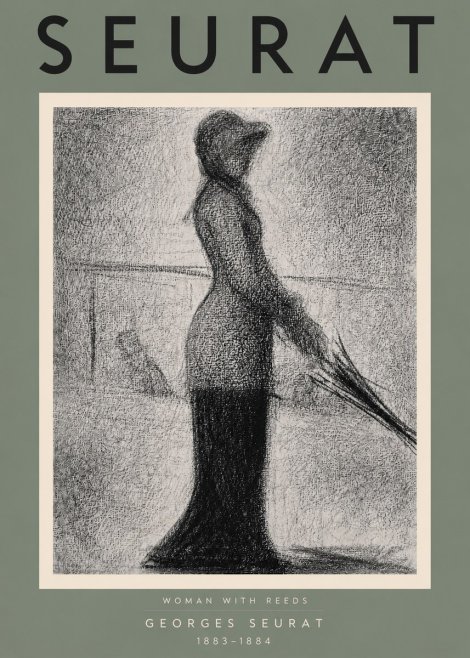 Seurat Woman with Reeds No4 - Poster