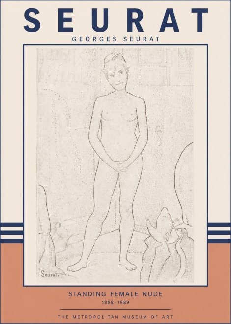 Seurat Standing Female Nude No3 - Poster
