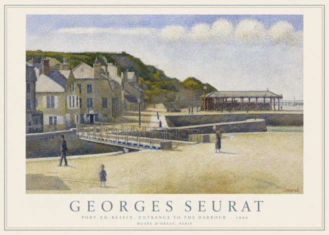 Seurat Port-en-bessin, Entrance to the Harbour, 1888 No3 - Poster