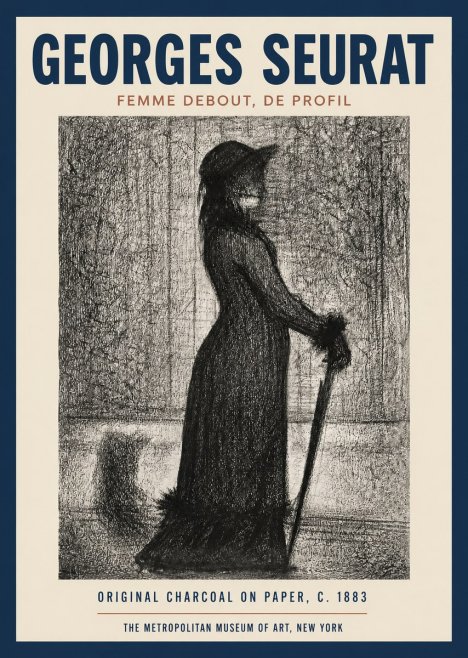 Seurat Femme Debout, De Profil No2 - Poster