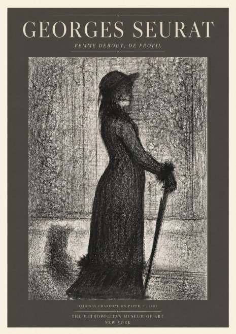 Seurat Femme Debout, De Profil No3 - Poster