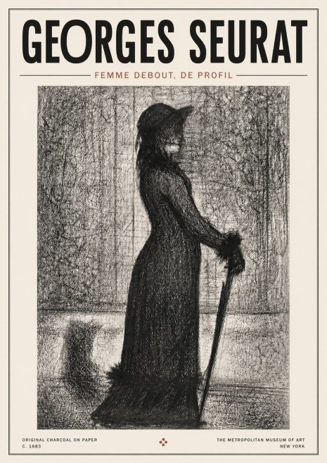 Seurat Femme Debout, De Profil No4 - Poster