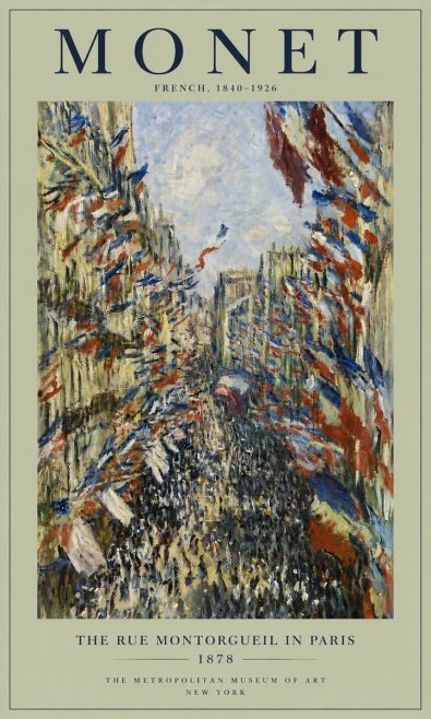 Monet The Rue Montorgueil in Paris No4 - Poster