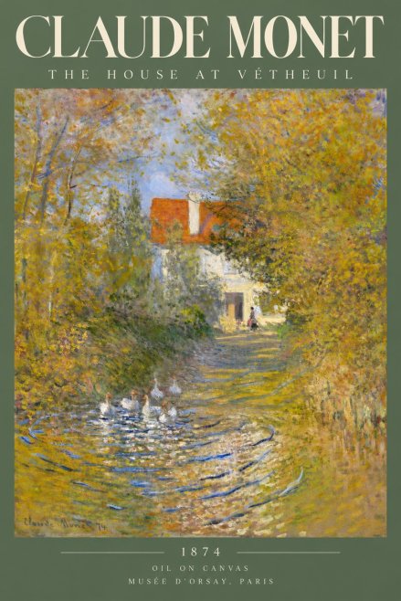 Monet The House at Vétheuil No5 - Poster