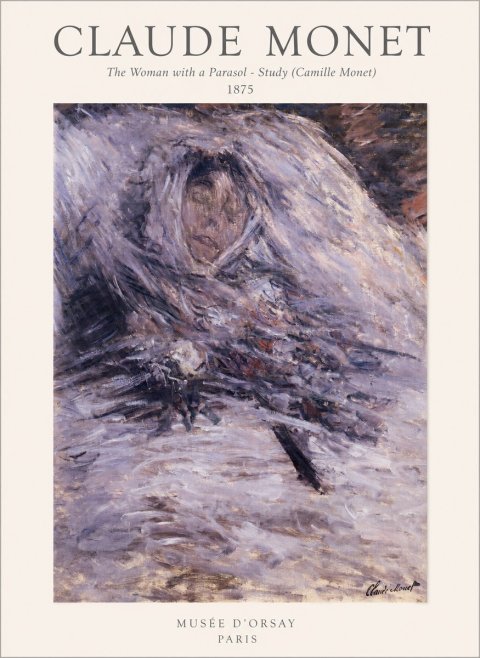 Monet The Woman with a Parasol - Study (Camille Monet) No1 - Poster