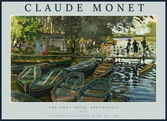Monet The Boat Dock, Argenteuil No2 - Poster