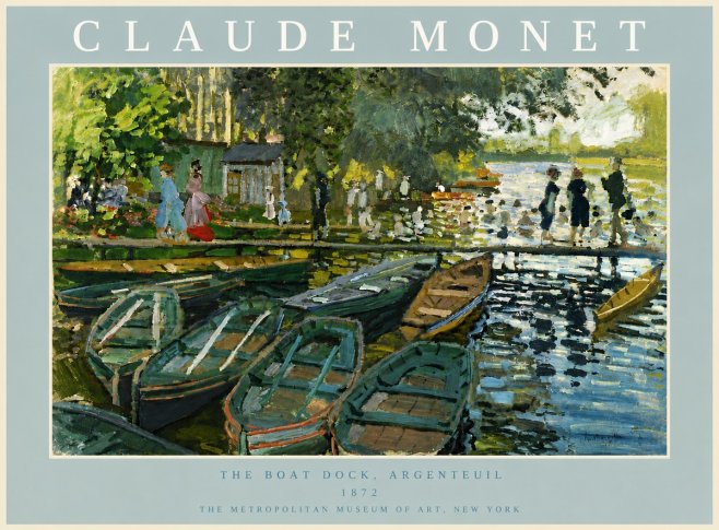 Monet The Boat Dock, Argenteuil No5 - Poster