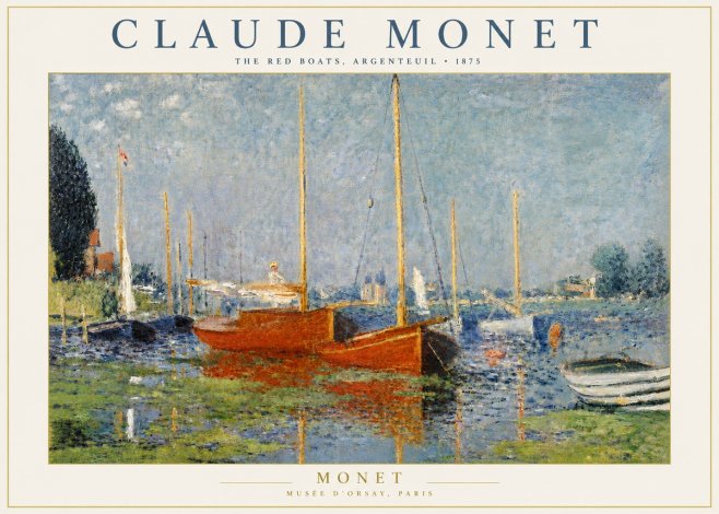 Monet The Red Boats, Argenteuil No3 - Poster