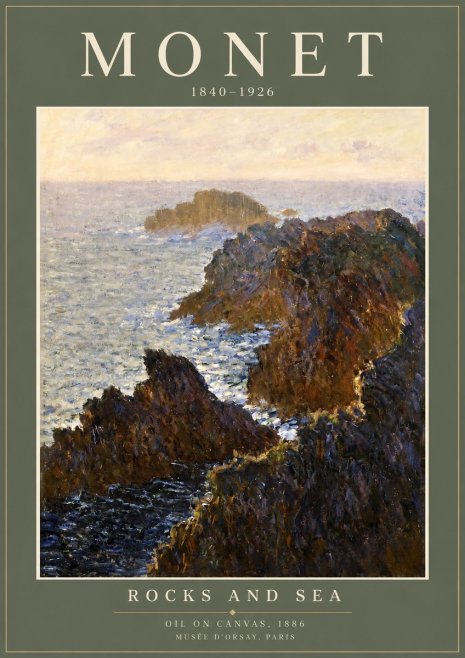 Monet Rocks and Sea No2 - Poster
