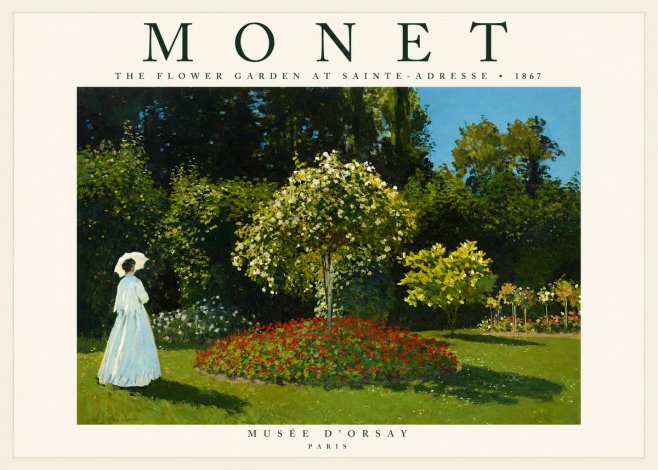 Monet The Flower Garden at Sainte-adresse No1 - Poster