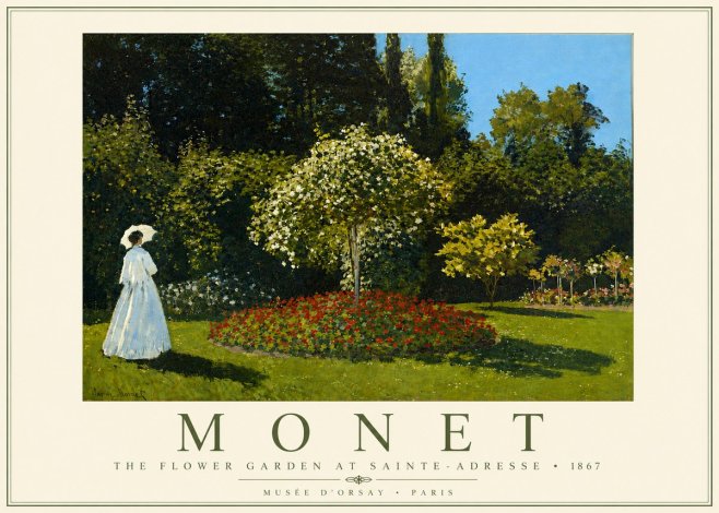 Monet The Flower Garden at Sainte-adresse No4 - Poster