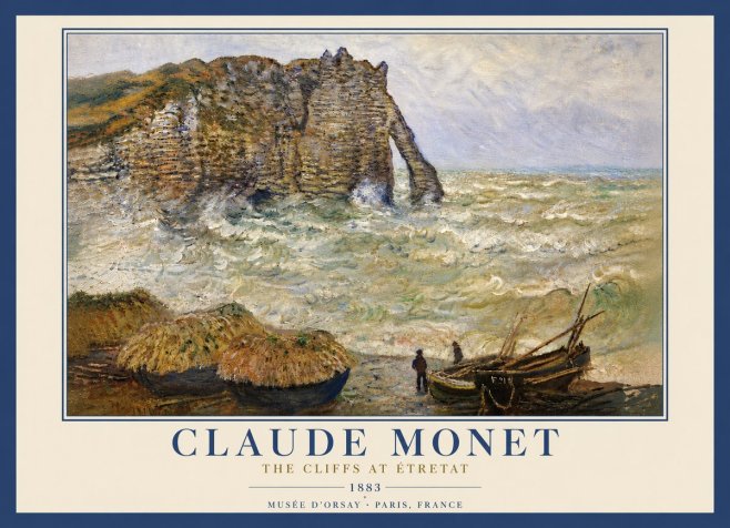 Monet The Cliffs at Etretat No6 - Poster
