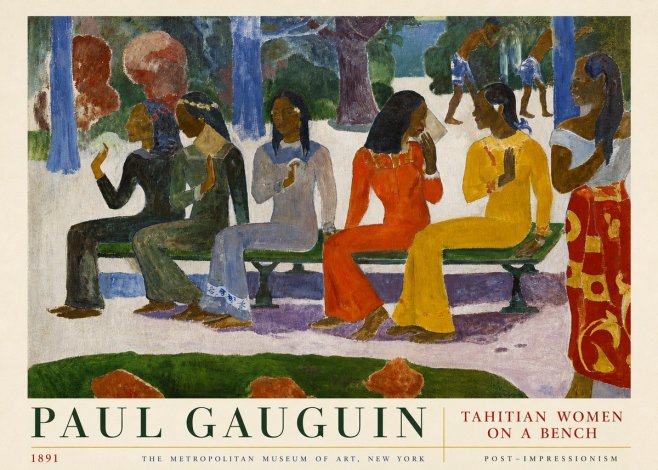 Paul Gauguin Tahitian Women on a Bench No3 - Poster