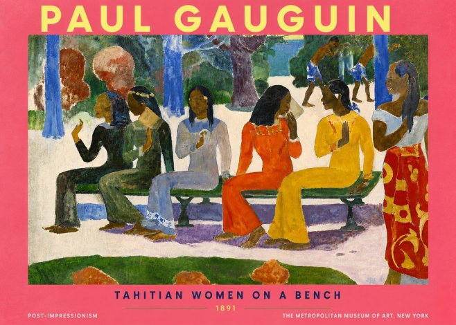 Paul Gauguin Tahitian Women on a Bench No6 - Poster