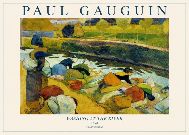 Paul Gauguin Washing at the River No1 - Poster