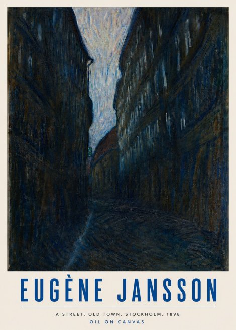 Eugène Jansson A Street. Old Town, Stockholm. 1898 No6 - Poster