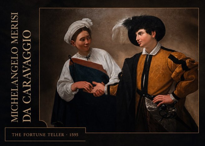 Michelangelo Merisi da Caravaggio The Fortune Teller II No2 - Poster
