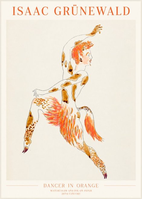 Isaac Grünewald Dancer in Orange No1 - Poster