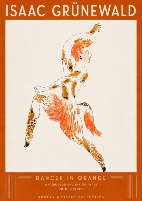Isaac Grünewald Dancer in Orange No5 - Poster
