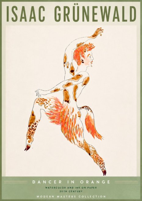 Isaac Grünewald Dancer in Orange No6 - Poster