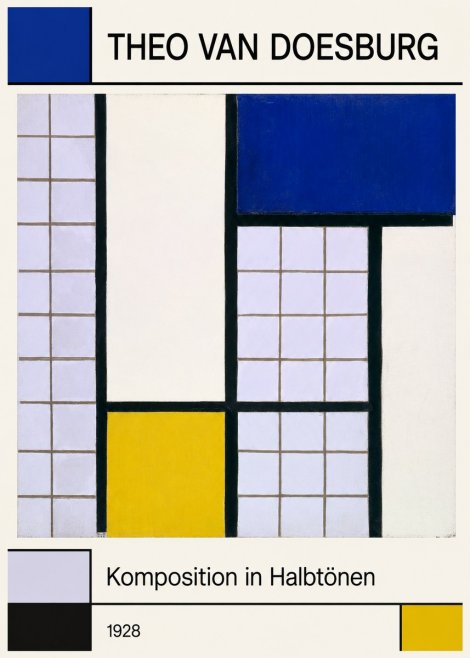 Theo van Doesburg Komposition in Halbtönen No1 - Poster