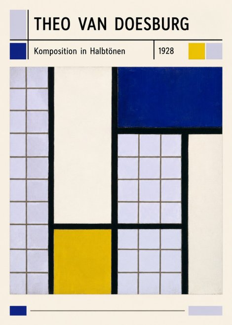 Theo van Doesburg Komposition in Halbtönen No6 - Poster