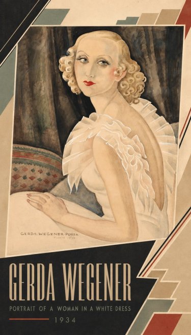 Gerda Wegener Portrait of a Woman in a White Dress No5 - Poster