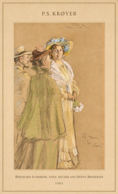 P.S. Krøyer Bernhard Schrøder, Anna Ancher and Henny Brodersen No4 - Poster