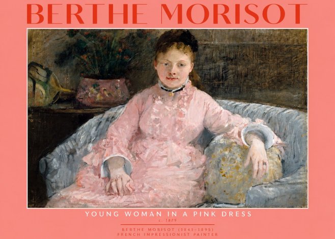 Berthe Morisot Young Woman in a Pink Dress I No2 - Poster