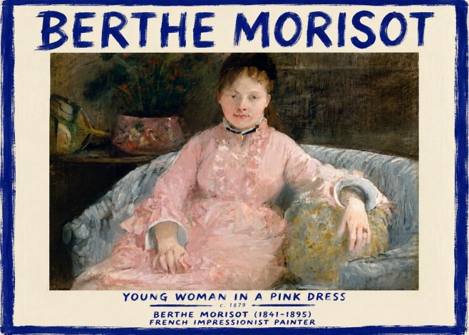 Berthe Morisot Young Woman in a Pink Dress I No3 - Poster