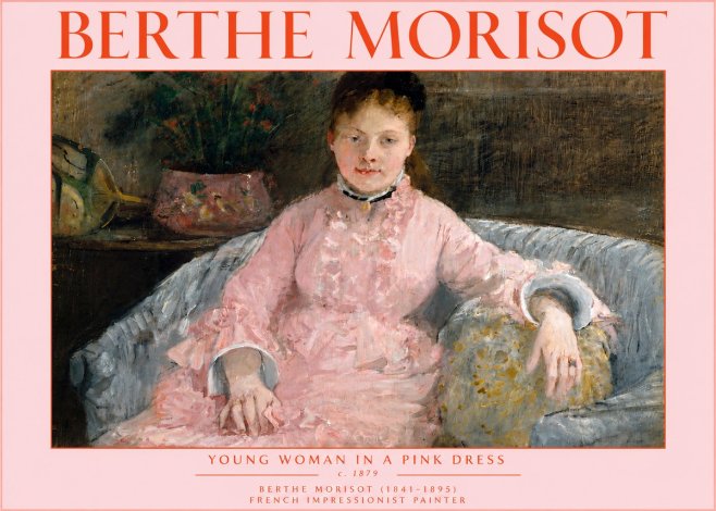 Berthe Morisot Young Woman in a Pink Dress I No5 - Poster