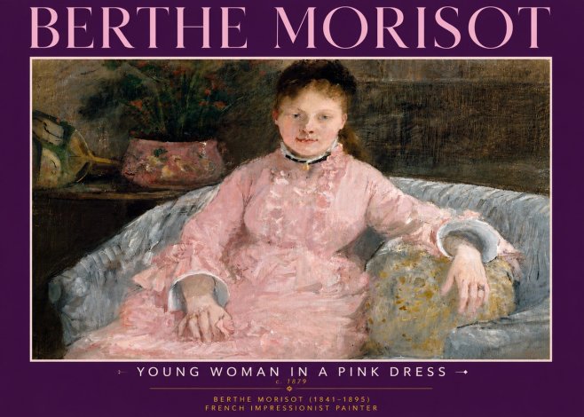 Berthe Morisot Young Woman in a Pink Dress I No6 - Poster