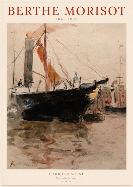 Berthe Morisot Harbour Scene No1 - Poster