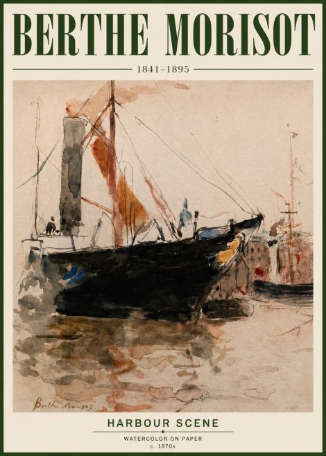 Berthe Morisot Harbour Scene No6 - Poster