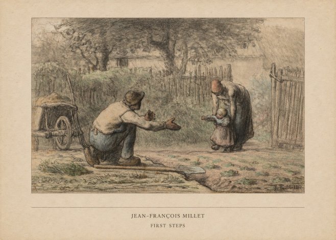 Jean-François Millet First Steps No5 - Poster