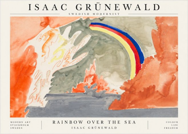 Isaac Grünewald Watercolor Composition No2 - Poster