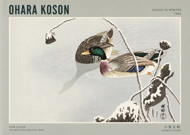 Ohara Koson Ducks in Winter No3 - Poster