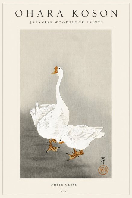 Ohara Koson White Geese No5 - Poster