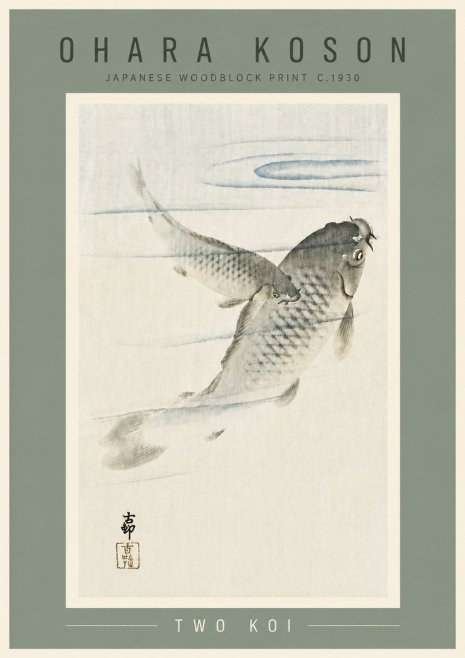 Ohara Koson Two Koi I No6 - Poster