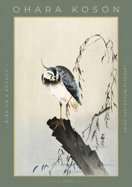 Ohara Koson Bird on a Branch III No2 - Poster