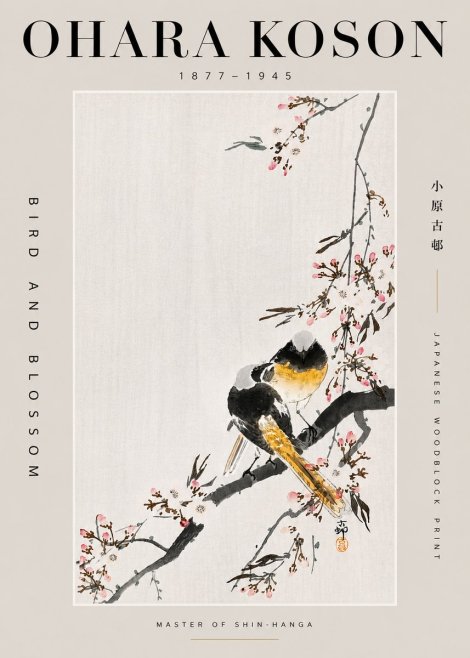 Ohara Koson Bird and Blossom No5 - Poster