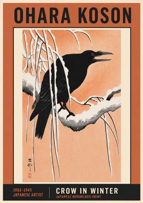 Ohara Koson Crow in Winter II No6 - Poster