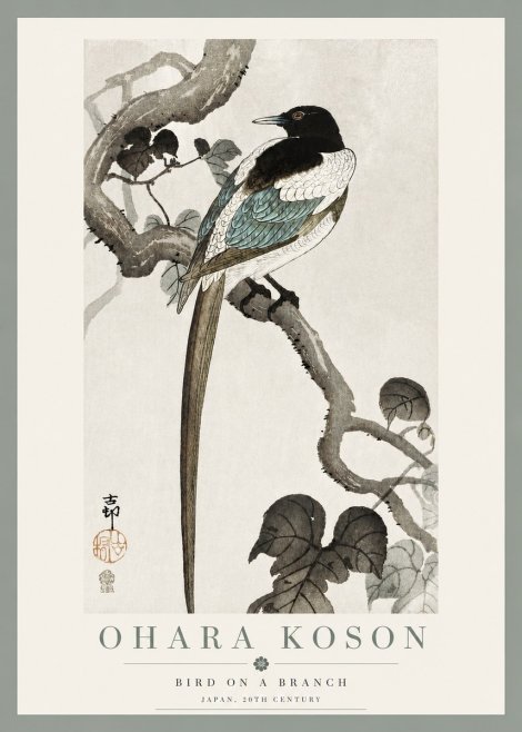 Ohara Koson Bird on a Branch IV No3 - Poster