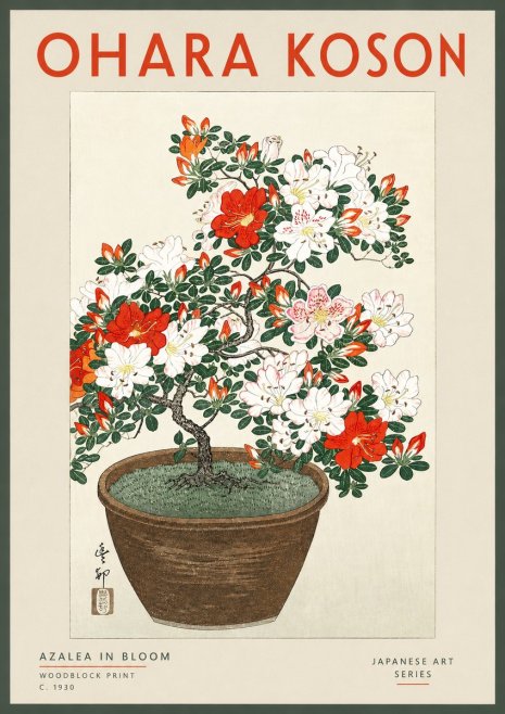 Ohara Koson Azalea in Bloom No2 - Poster