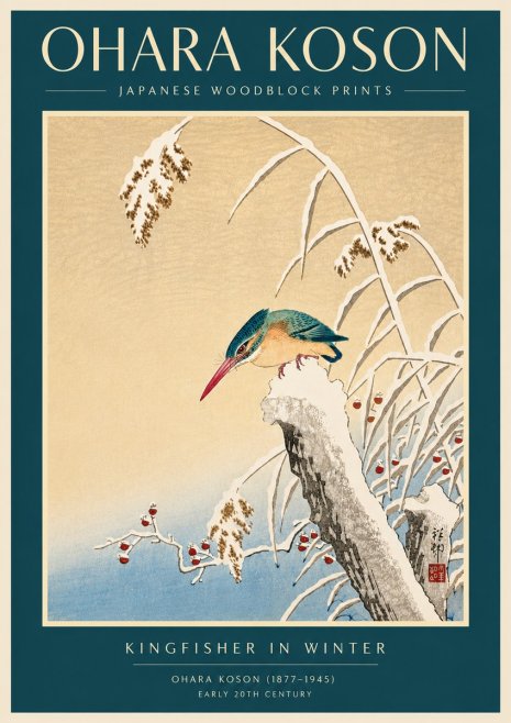 Ohara Koson Kingfisher in Winter II No6 - Poster