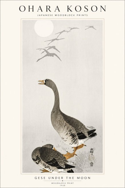 Ohara Koson Gese Under the Moon No5 - Poster