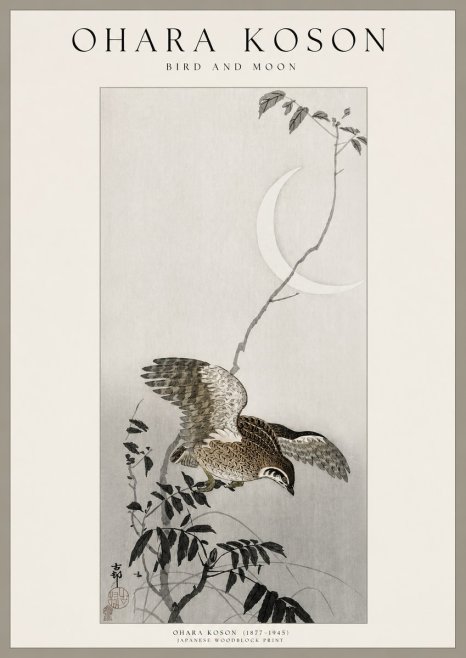 Ohara Koson Bird and Moon No1 - Poster